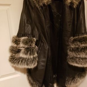 Women's Leather mink coat